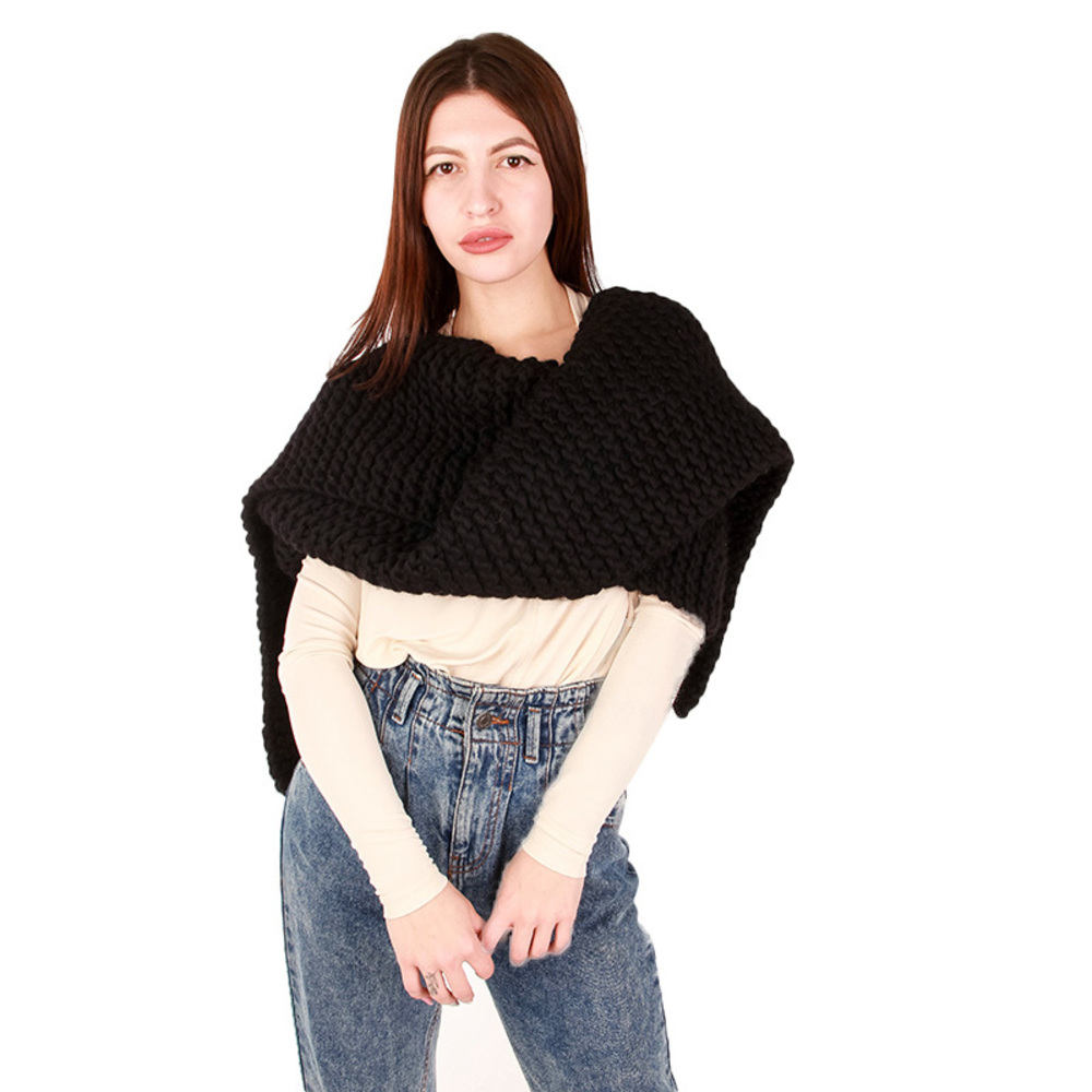 WOOL AND THE GANG BLACK SCARF | WOMENS SIZE 285X25